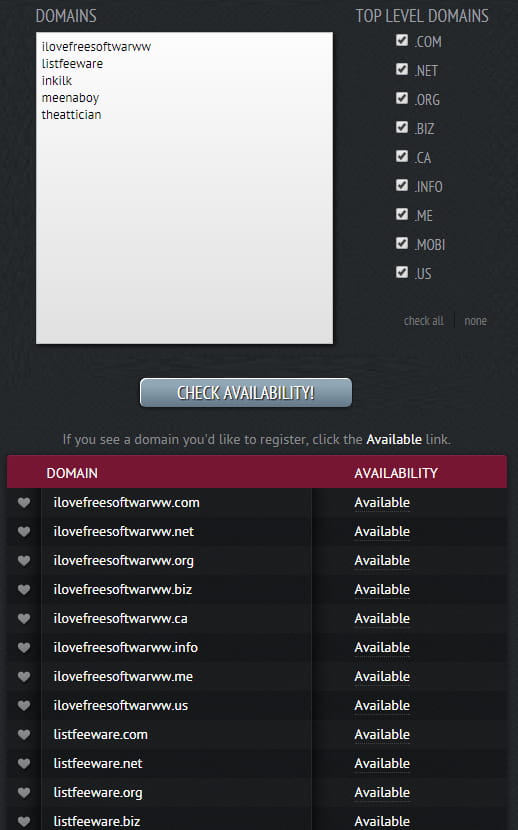 domain hole bulk doamin availability checker