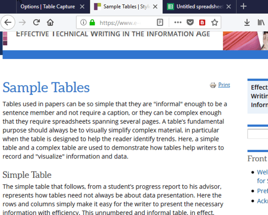 html table copied to clipboard