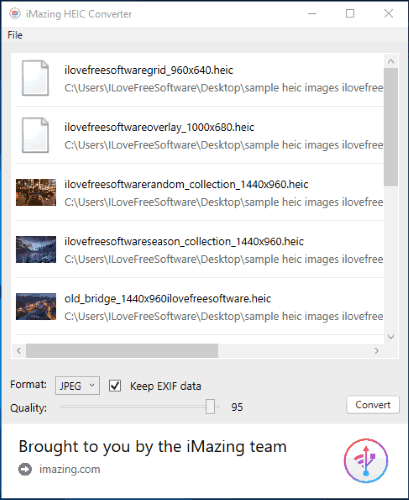 iMazing HEIC Converter- interface