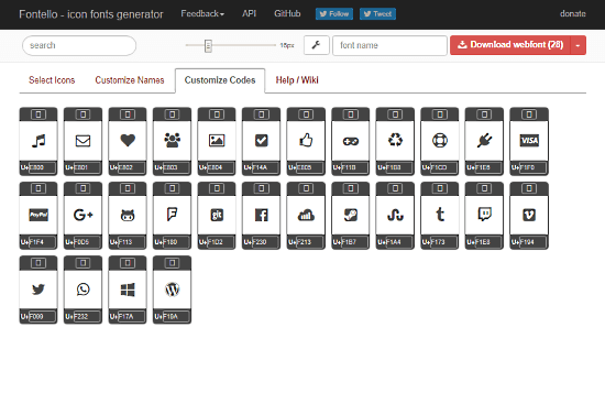 Fontello: generate icon font