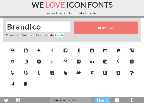 WeLoveIconFonts: icon font generator