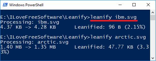leanify command line tool to optimiza xvg