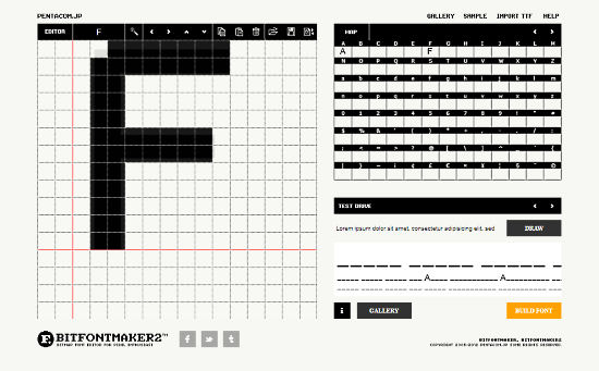 BitFontMaker2: generate font online