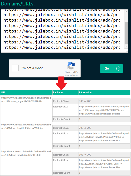 redirect checker by visio spark