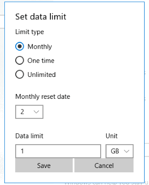 set data limit