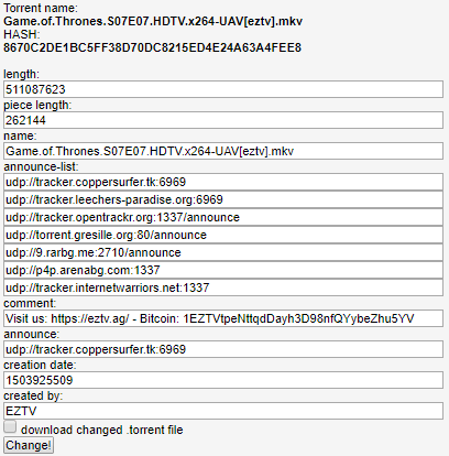 BitTorrent torrent Files editor