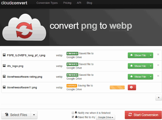 CloudConvert PNG to WebP