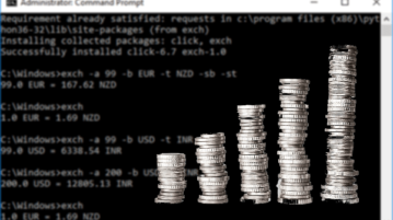 Currency Exchange Rate in Command Prompt, Convert Currency