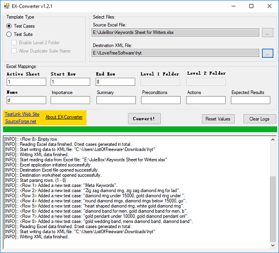 Ex-Converter convert excel to xml