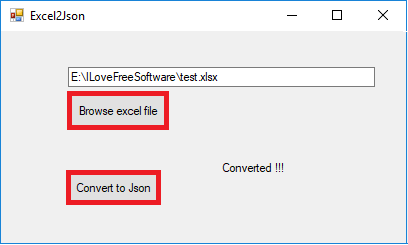 Excel2Json free excel to json converter