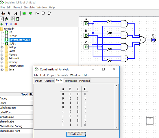 Free Truth Table to Logic Circuit Converter Software for Windows