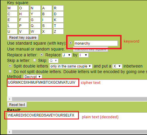 Playfair Cipher by GEOcaching Toolbox