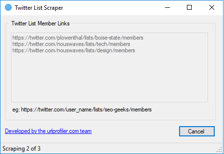 Twitter List Scraper