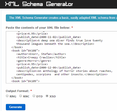 XML Schema Generator