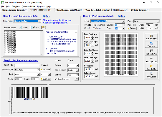 Free Barcode Generator: batch barcode generator