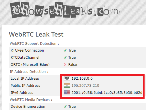 browserleaks vpn leak test onlin