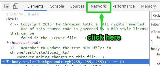 click network menu