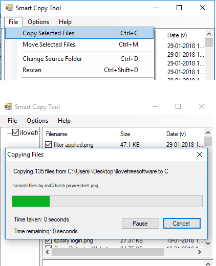 copy filtered files smart copy tool