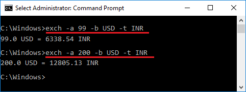 exch convert currency in command prompt