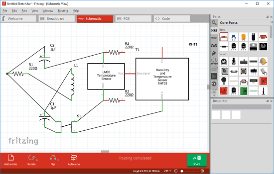 fritzing electrical design software