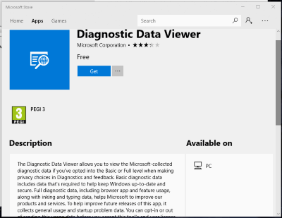 install diagnostic data viewer app