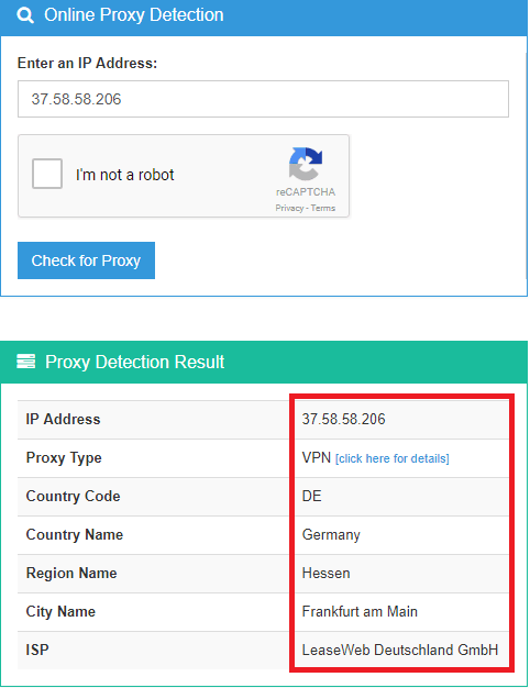 ip2proxy online proxy detection