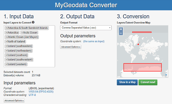 MyGeodata: kmz to csv