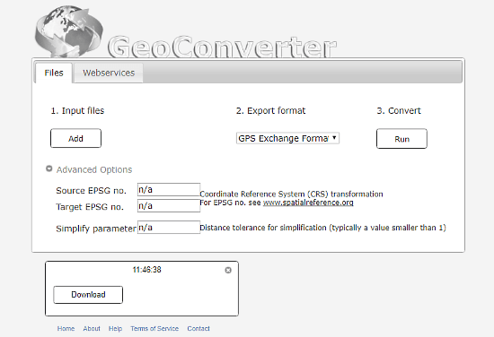 GeoConverter: kmz to gpx