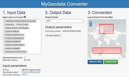 MyGeoData: kmz to gpx