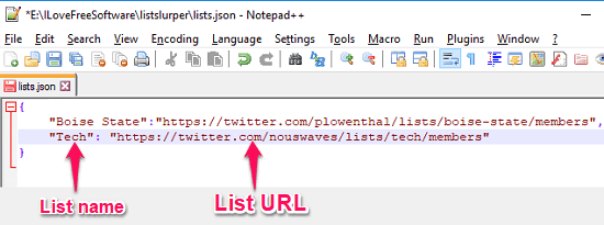 listslurper specify lists url to scrape