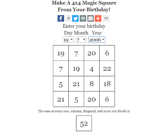 MindYourDecisions.com: magic square generator