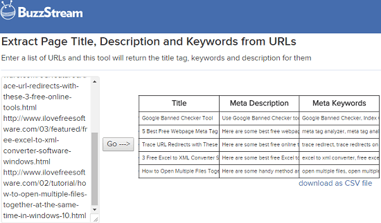 meta tag extractor by buzzstream