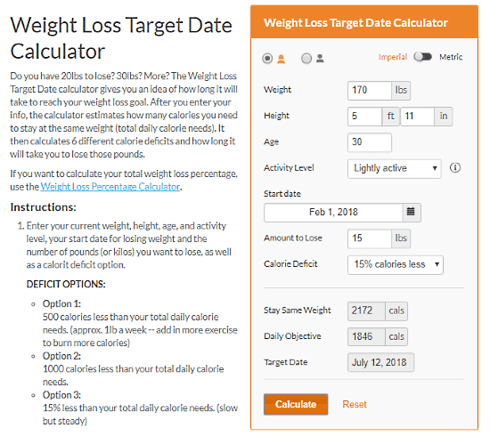 FitWatch.com: calorie calculator for weight loss