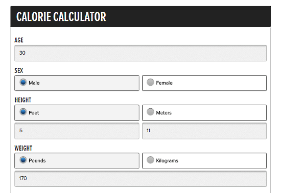 BodyBuilding.com: calorie calculator for weight loss