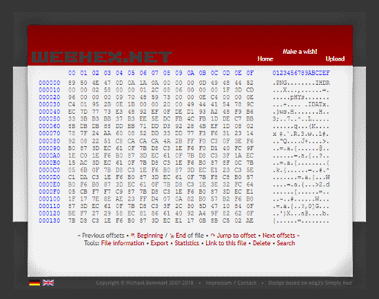 WebHex.net: online hex viewer