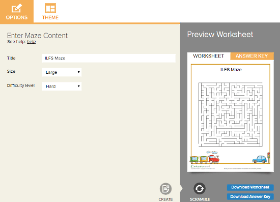 Education.com: online maze generator