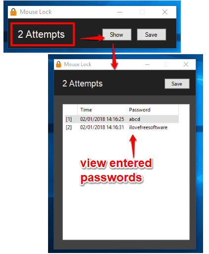 see passwords entered to log in to your pc