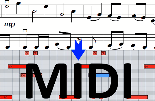 sheet music to midi