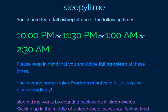 Sleepti.me: sleep cycle calculator