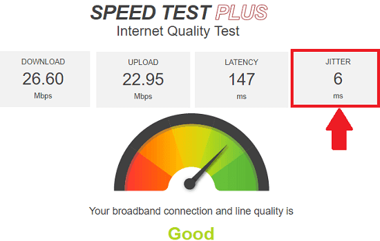 speed test plus internet quality test jitter test