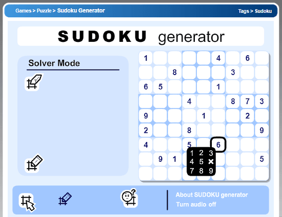 Games.co.za: sudoku generator