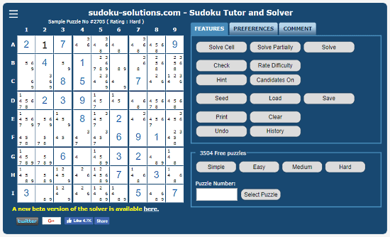 Sudoku-Solutions: step by step sudoku solver