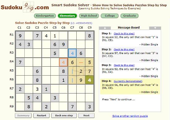 Sudoku9x9: step by step sudoku solver