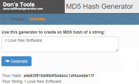text to MD5 dans tools