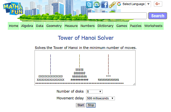 MathIsFun.com: tower of hanoi solver