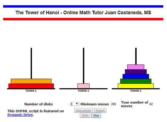 SDMath.com: tower of hanoi solver