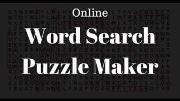 Free Word Search Puzzle Maker To Create Word Search Puzzles Online