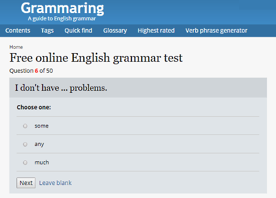 Grammaring.com: online english grammar text