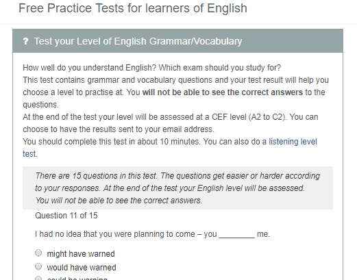 ExamEnglish.com: test your vocabulary