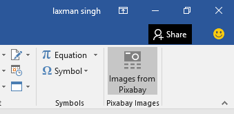Images from Pixabay option in insert tab
